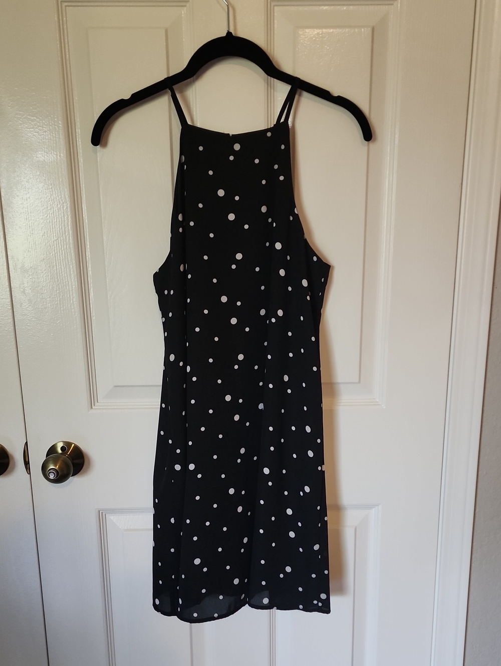 Forever 21 Black Polka Dot Halter Swing Dress NWT
